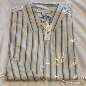 Banana Republic Women’s White and Green Striped Dress